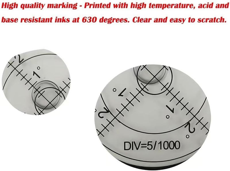 BUBLEVL Circular Bubble Levels 2.4 Inch 60mm Accuracy 15'/2 Round High Precision Aluminium Bullseye RV leveling Bubble Levels For Motorhome, Camping, Trailer, Construction, CNC machine(Circular-6012silver) - Image 4